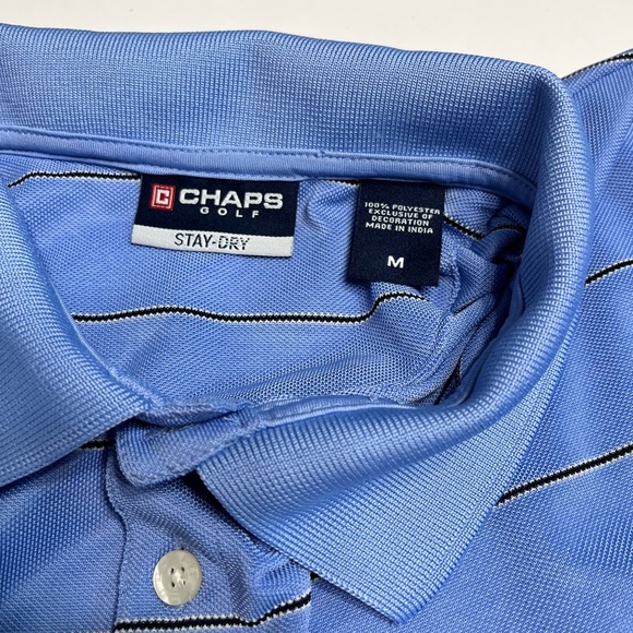 Bundle/Set 2 Chaps Golf Stay-Dry Men’s Stripped Short Sleeve Athletic Polo Shirt - Picture 8 of 15